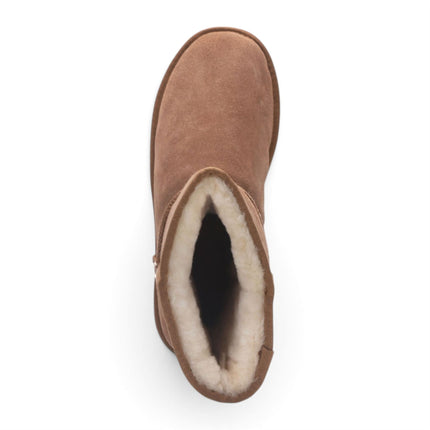 Men's Genuine Sheepskin Chestnut Suede Winter Ankle Boots - Denver