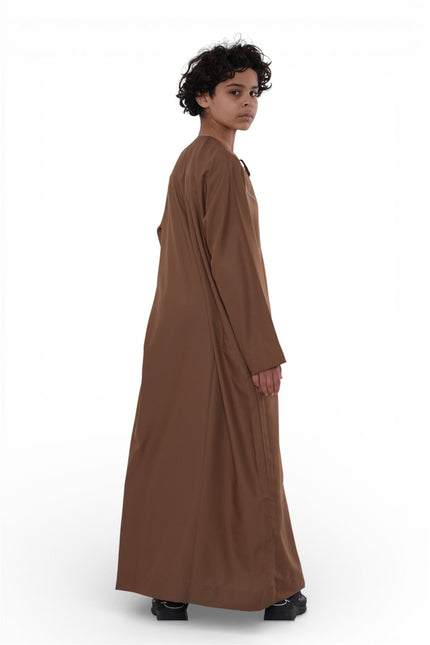 Kids Boys Eid Camel Brown Moroccan Thobe Robe Djellaba Ramadan Eid Jubba- K-HM10