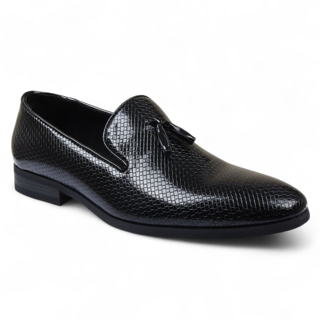 Men’s Black Formal Tassel Loafers Slip-On Leather Shoes