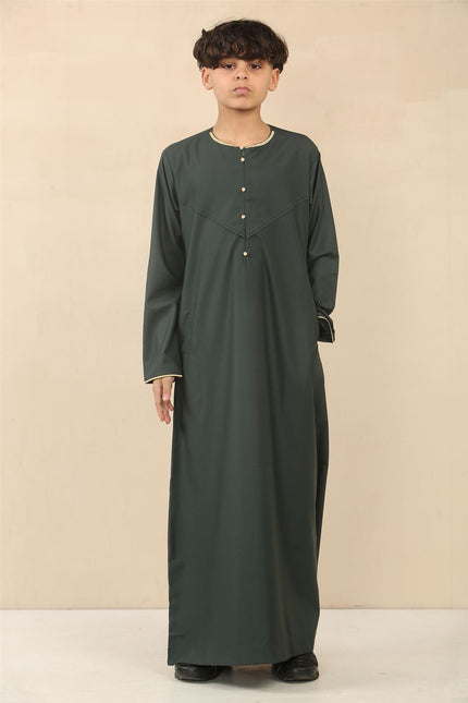 Kid's Boys Green Omani Eid Thobe  Saudi Emirati Jubba Robe