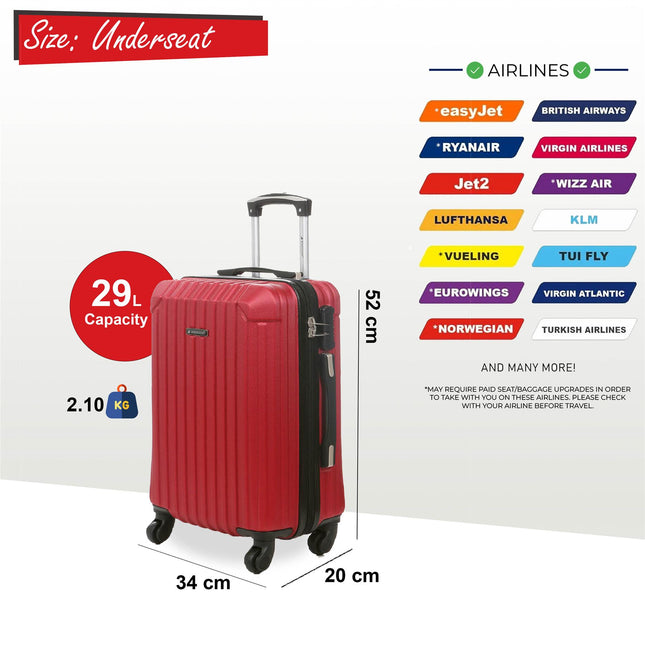 Hard Shell ABS 4 Wheels Luggage Travel Cabin Suitcase Set
