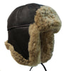 Men's B3 Brown Ginger RAF Aviator Shearling Sheepskin WW2 Flying Hat
