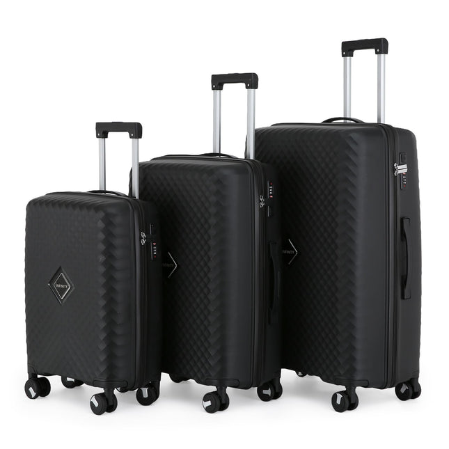 Dual 4 Wheel Robust Lightweight TSA Hard Shell Suitcase Luggage Travel Bags Set