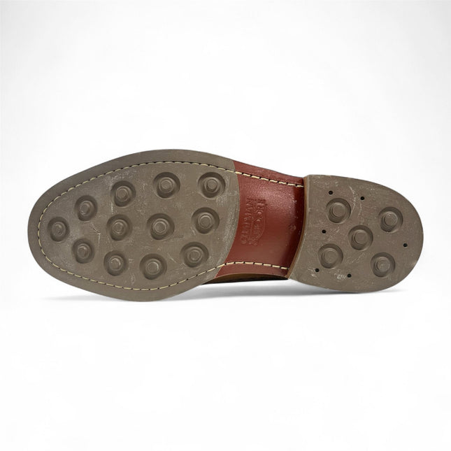 Chapman & Moore Men's Tan Leather Navy Suede Brogues Oxford Formal Shoes