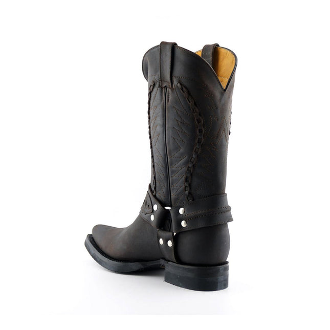 Grinders Mens Brown Leather Cowboy Boot - Galveston