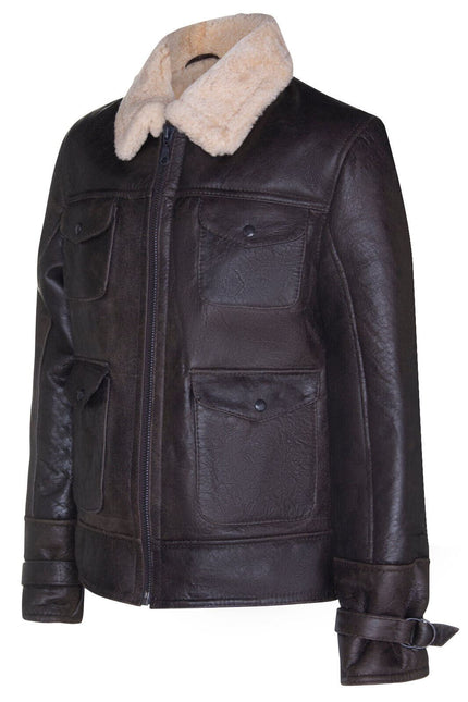 Mens Sheepskin Classic Safari Jacket-Arezzo
