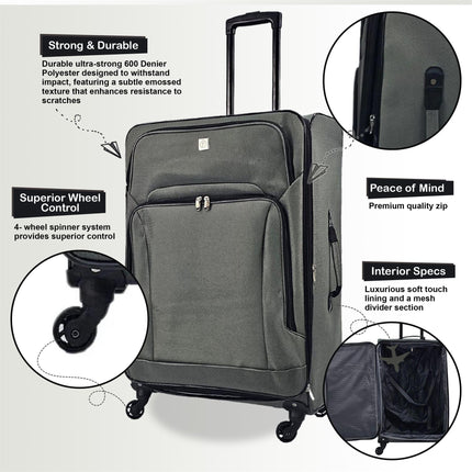 Lightweight Soft Shell Luggage Suitcase Travel Set