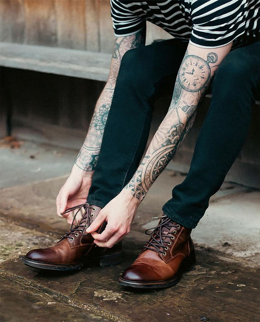 Windsorsmith Mens Brown Leather Casual Chelsea Chukka Ankle Boots - Beau