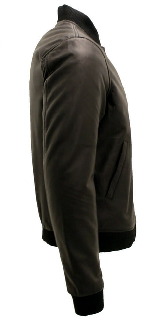 Mens Retro Varsity Leather Bomber Jacket-Pretoria