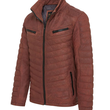 Men's Puffer Leather Biker Quilted Vintage Bomber Jacket