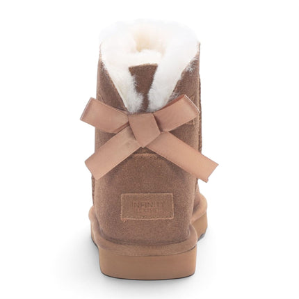Women's Chestnut Tan Genuine Sheepskin Real Fur Winter Ankle Boots - Eclipse