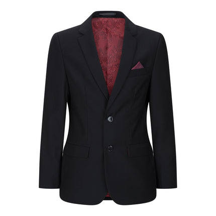 Boys 3 Piece Plain Black Classic Retro Suit