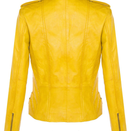 Womens Leather Brando Biker Jacket-Orlando