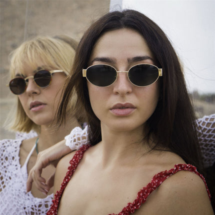De-Gamme Gold Oval Polarized UV Protection Sunglasses - Monaco