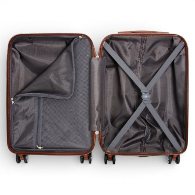 Expandable Hard Shell ABS Suitcase Set 8 Wheel Robust Travel Case Holiday Luggage