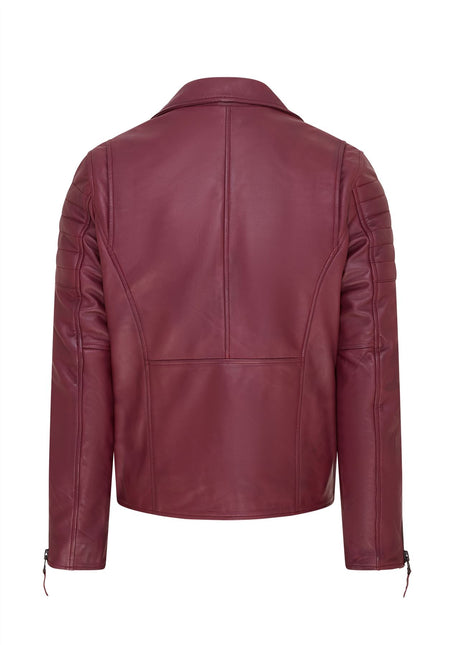 Mens Slim Fit Brando Style Double Cross Zip 100% Leather Biker Jacket