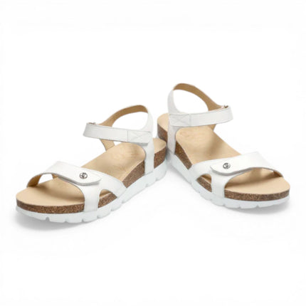 Panama Jack Women's Wedge White Leather Platform Sandals -  Sulia B1