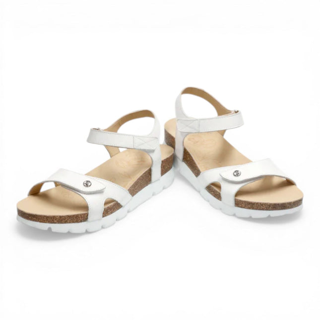 Panama Jack Women's Wedge White Leather Platform Sandals -  Sulia B1