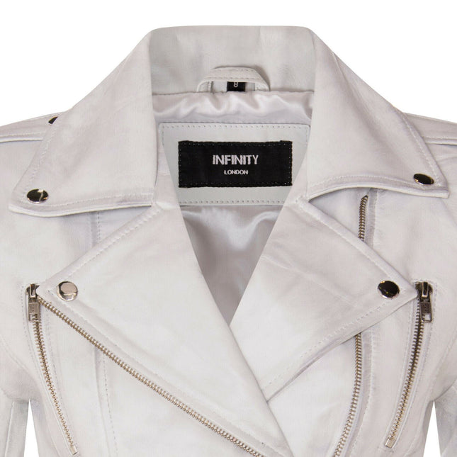 Womens Leather Brando Biker Jacket-Orlando