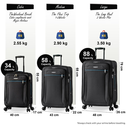 Lightweight Soft Luggage Travel Suitcases