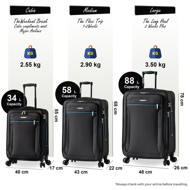 Lightweight Soft Luggage Travel Suitcases
