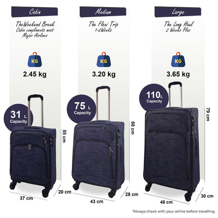 Lightweight Print Suitcases 8 Wheel Luggage Travel Soft Bags Set