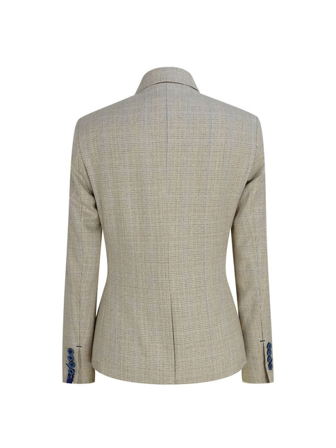 Women's Tweed Herringbone Cream Jacket Peaky Blinders