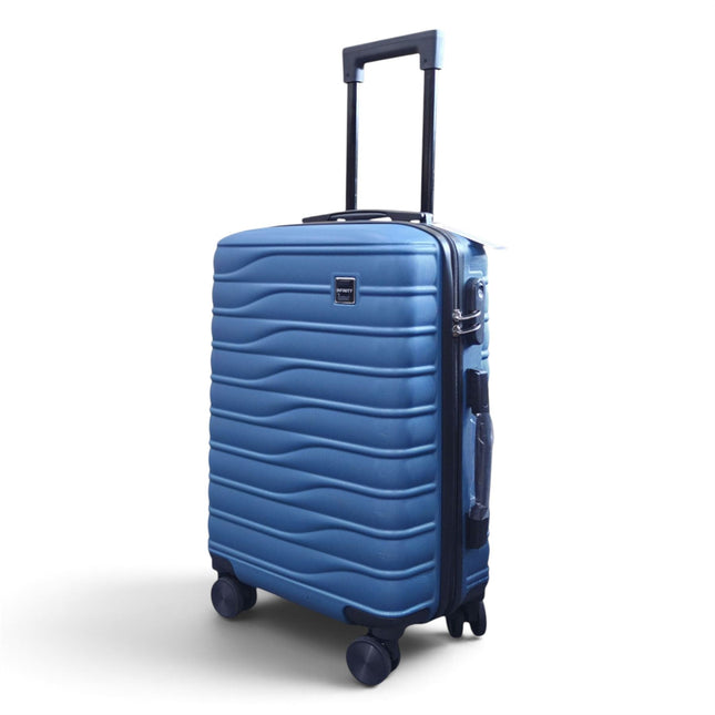 Hardshell Blue Suitcase Set Robust 8 Wheel Luggage Cabin Case Bag