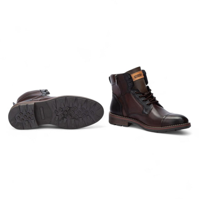 Pikolinos Men’s Olmo Brown Leather Zip & Lace Up Ankle Boots - York
