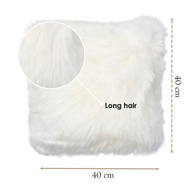 Genuine Sheepskin Ivory  40x40cm Real Wool Single Sided Cushion