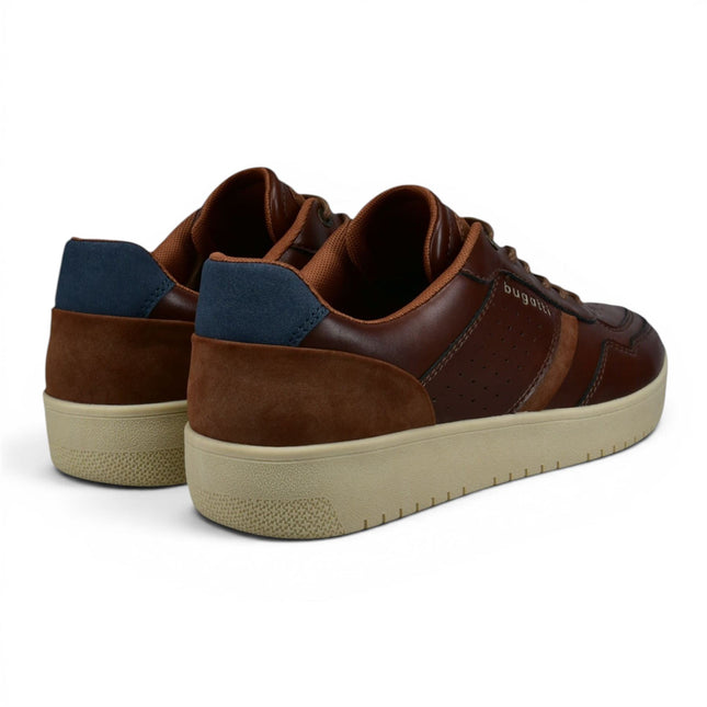 Bugatti Men's Brown Leather Fashion Comfort Trainer Shoes - Llopart