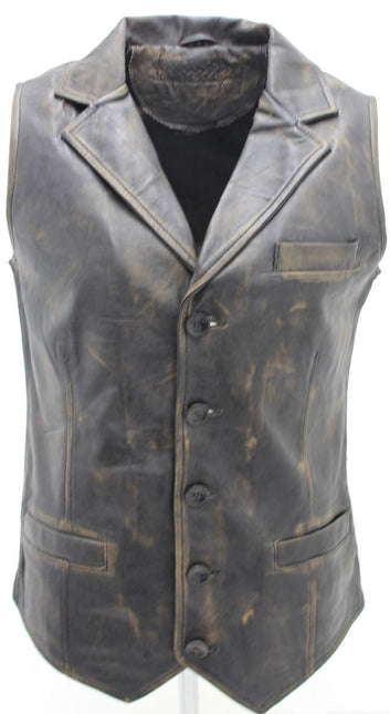 Mens Smart Classic Leather Waistcoat-Bristol
