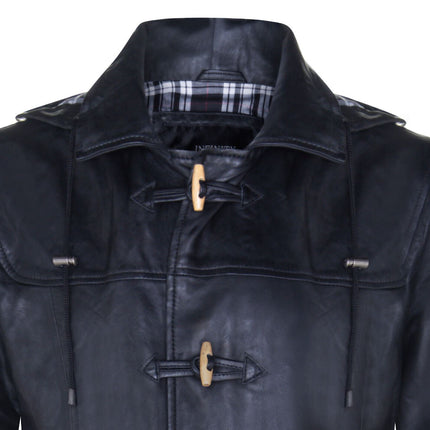 Mens Leather Duffle Classic Coat-Aylesbury