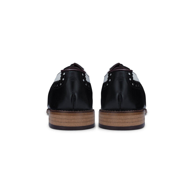 Mens Classic Oxford Black/White Leather Gatsby Brogue Shoes