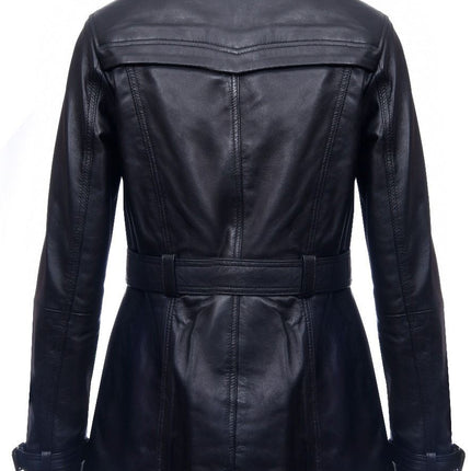 Womens Nappa Leather Trench Coat-Mosul