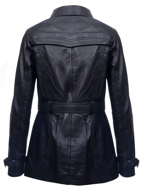 Womens Nappa Leather Trench Coat-Mosul