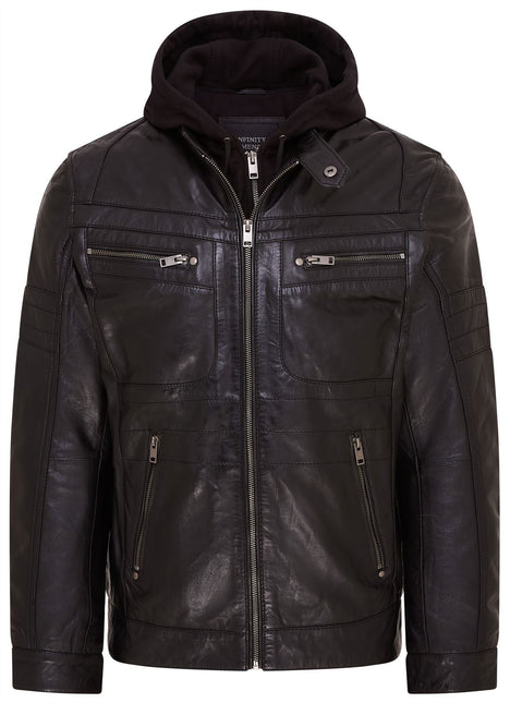 Mens Air Force Hooded Bomber Aviator Real Leather Flight Bomber Jacket