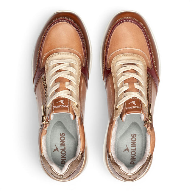 Pikolinos Women's Tan Beige Leather Sneakers Trainer Shoes - Cantabria