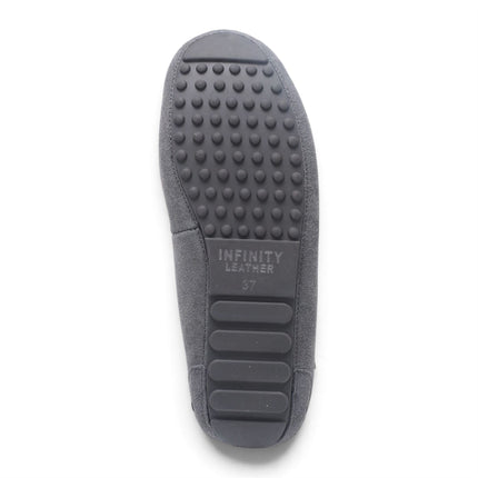 Women's Grey Genuine Sheepskin Moccasin Winter Slippers - Aspen
