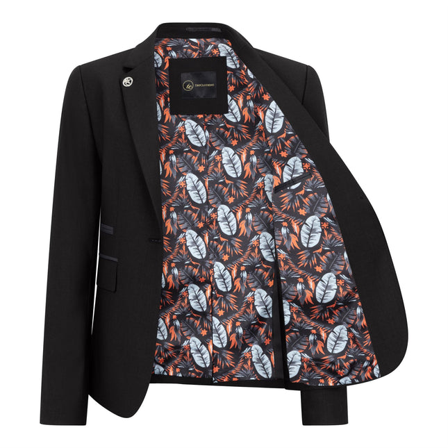 Women's 3 Piece Tailored Fit Plain Black Formal Office Suit