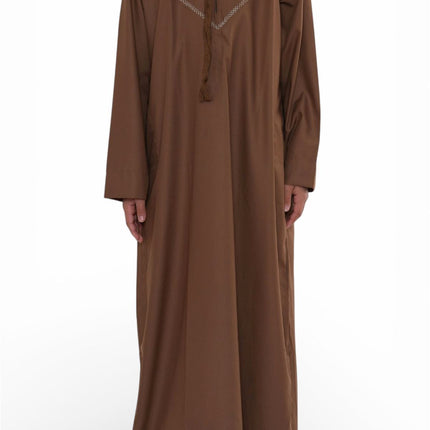 Kids Boys Eid Camel Brown Moroccan Thobe Robe Djellaba Ramadan Eid Jubba- K-HM10