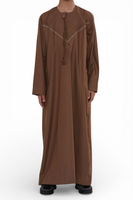 Kids Boys Eid Camel Brown Moroccan Thobe Robe Djellaba Ramadan Eid Jubba- K-HM10