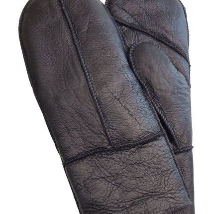 Infinity Leather Womens Black Genuine Real Sheepskin Mittens Warm Gloves
