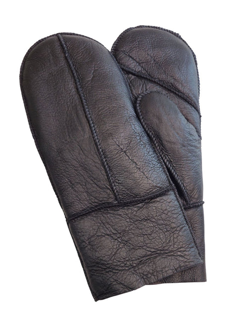 Infinity Leather Womens Black Genuine Real Sheepskin Mittens Warm Gloves