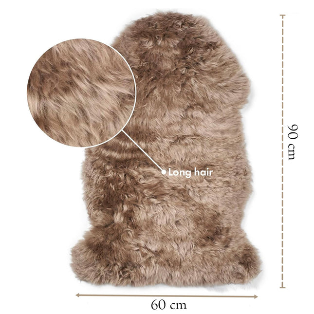 Genuine Mushroom Sheepskin Natural Silky Soft Fluffy Real Wool Rug