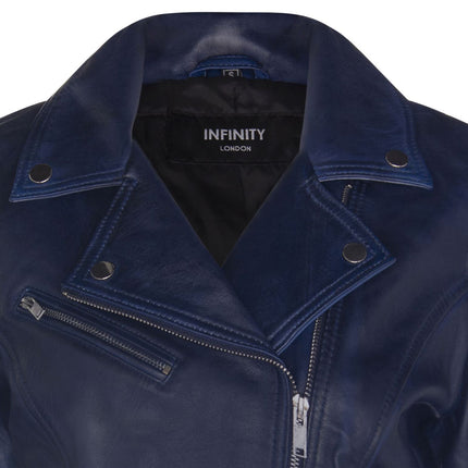 Womens Leather Classic Biker Brando Jacket-Baku