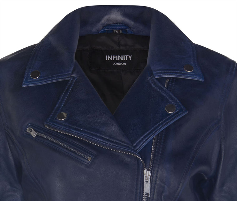 Womens Leather Classic Biker Brando Jacket-Baku