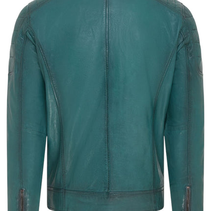 Men's Modern Classic Leather Quilted Biker Jacket - Derry