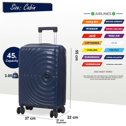 Expandable Hard Shell 8 Wheels Luggage Travel Cabin Suitcase Set