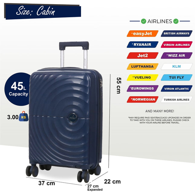Expandable Hard Shell 8 Wheels Luggage Travel Cabin Suitcase Set